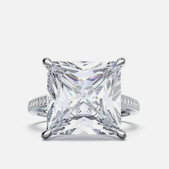 undefined Jewelry - Princess Cut Cubic Zirconia 925 Silver Ring